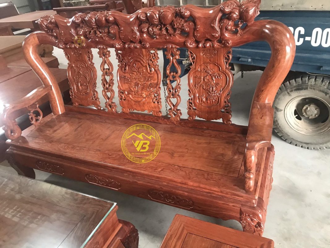 Bộ bàn ghế Minh Quốc Đào vân chun gỗ Cẩm lai BGNK01 3