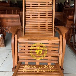 Ghế lười gỗ Gõ Đỏ 3 dây SPK02 1