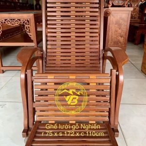Ghế lười gỗ nghiến 3 dây SPK01 1