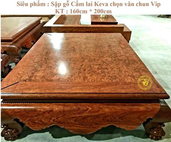Sập trơn chân quỳ mặt 1 lá liền gỗ Cẩm lai SG02 1