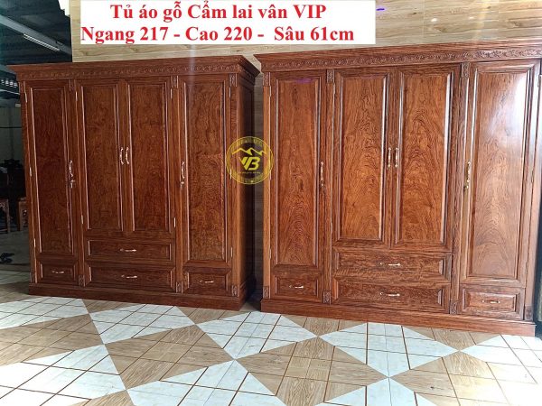 Tủ quần áo 4 cánh gỗ Cẩm lai GTB01 1