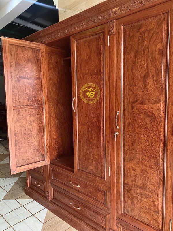 Tủ quần áo 4 cánh gỗ Cẩm lai GTB01 3