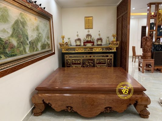 Bàn giao sập trơn chân Qùy gỗ Cẩm Lai khách Phú Thọ 1