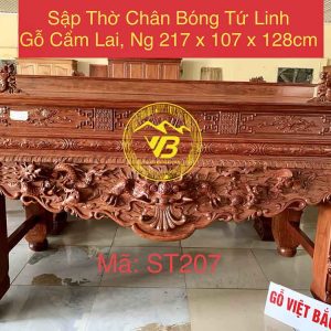 Sập Thờ Chân Bóng Tứ Linh Gỗ Cẩm Lai ST207 1