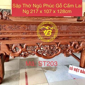Sập Thờ Ngũ Phúc Gỗ Cẩm Lai ST203 1