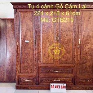Tủ 3 buồng 4 cánh Gỗ Cẩm Lai GTB219 1