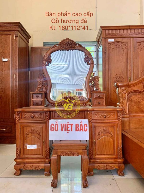 Bàn Phấn Hoa Hồng Gỗ Hương Đá BP02 1