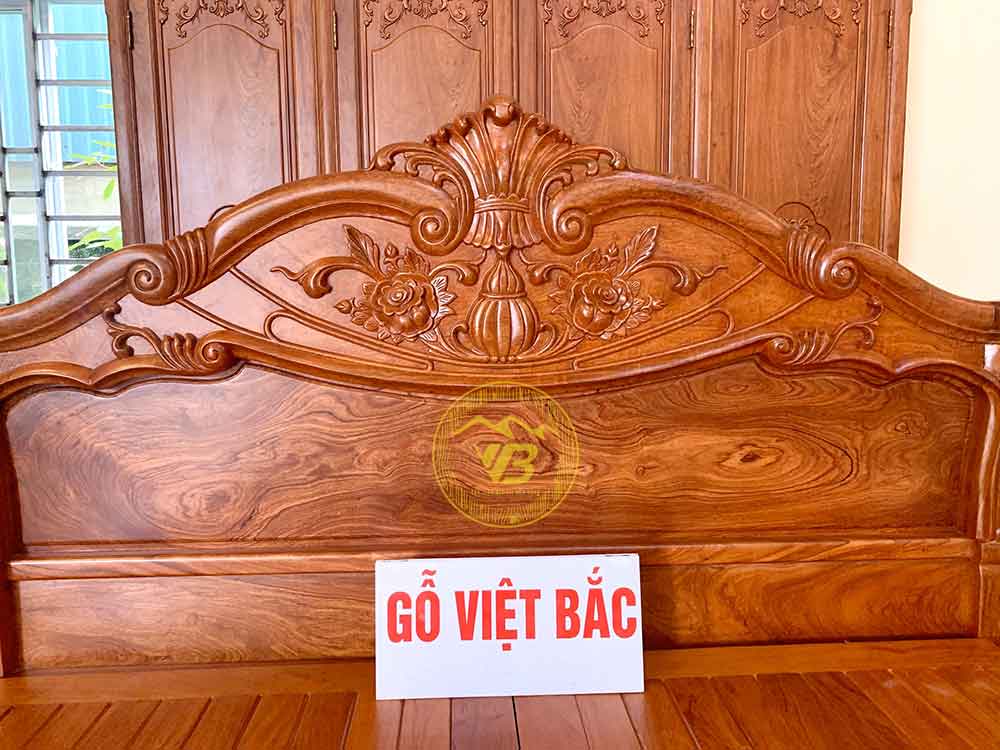 Giường Hồ Lô Hồng Gỗ Hương Đá siêu Vip GTB04 2