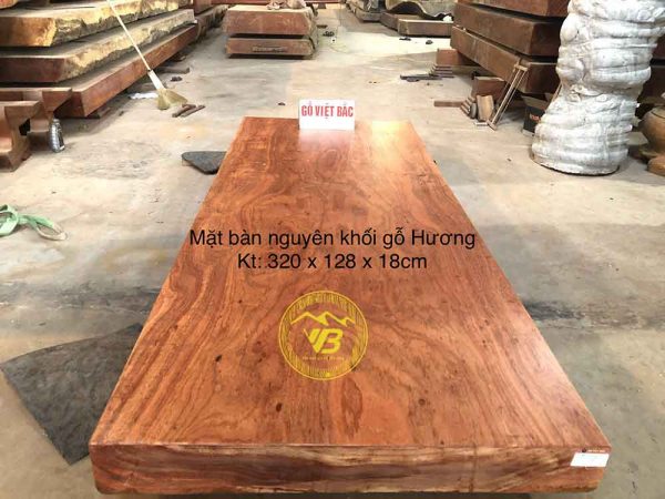 Mặt bàn nguyên khối gỗ Hương Ekop cao cấp BGNK10 1