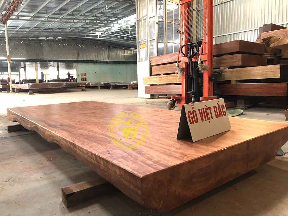 Mặt bàn nguyên khối gỗ Hương Ekop cao cấp BGNK10 2