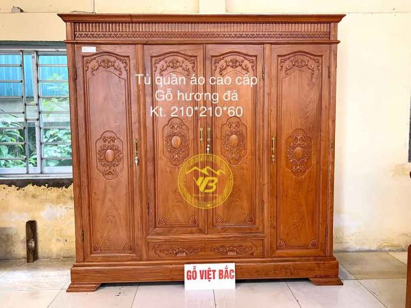 Tủ Quần Áo 4 cánh 3 buồng Hoa Lan Tây GTB05 1