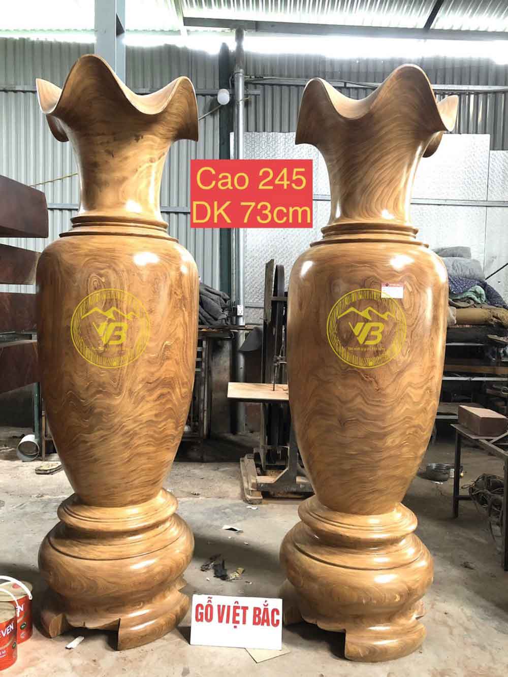 Đôi Lục Bình Khủng Gỗ Cẩm Vàng KLB105 1