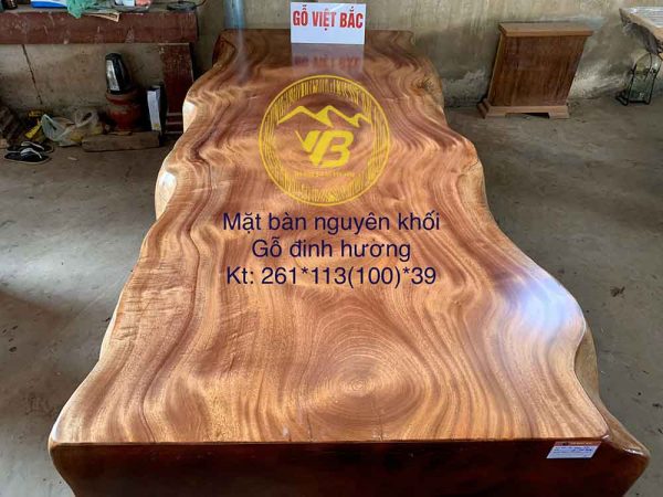 Mặt bàn nguyên khối gỗ Đinh Hương siêu Vip BGNK15 1
