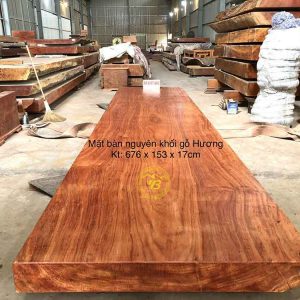 Mặt bàn nguyên khối Gỗ Hương BGNK14 1