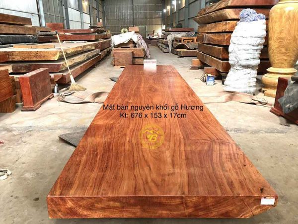 Mặt bàn nguyên khối Gỗ Hương BGNK14 1