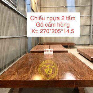 Chiếu Ngựa 2 Tấm Gỗ Cẩm Hồng Siêu Đẹp CN29 1