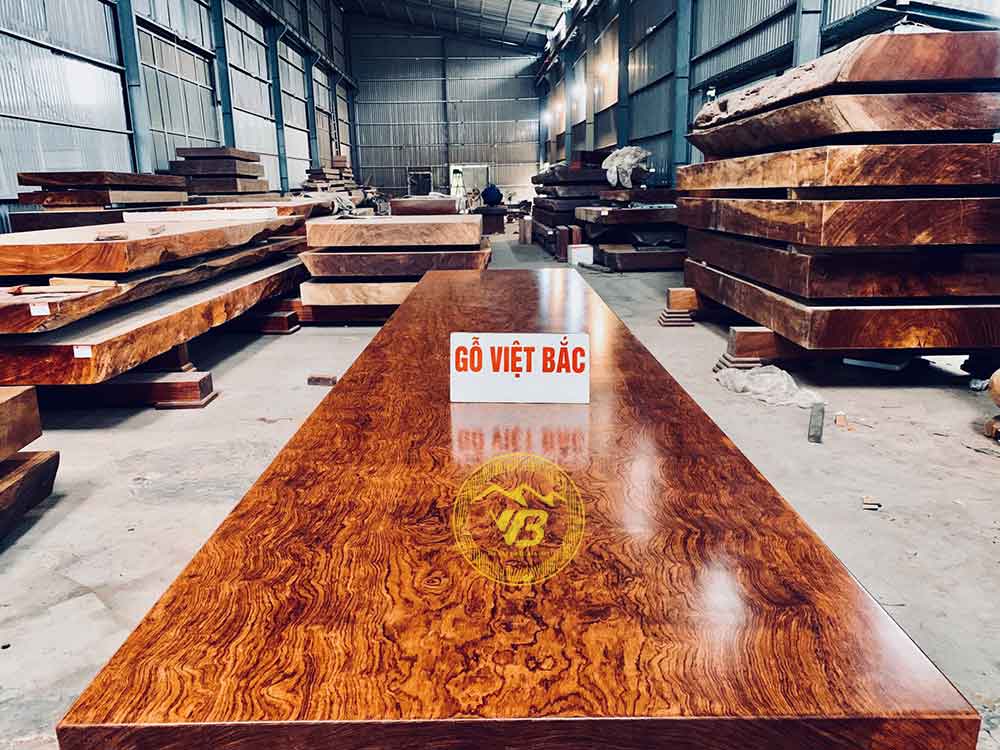 Mặt Bàn Nguyên Khối Gỗ Cẩm Lai Vân Chun Siêu Siêu VIP BNGK16 2