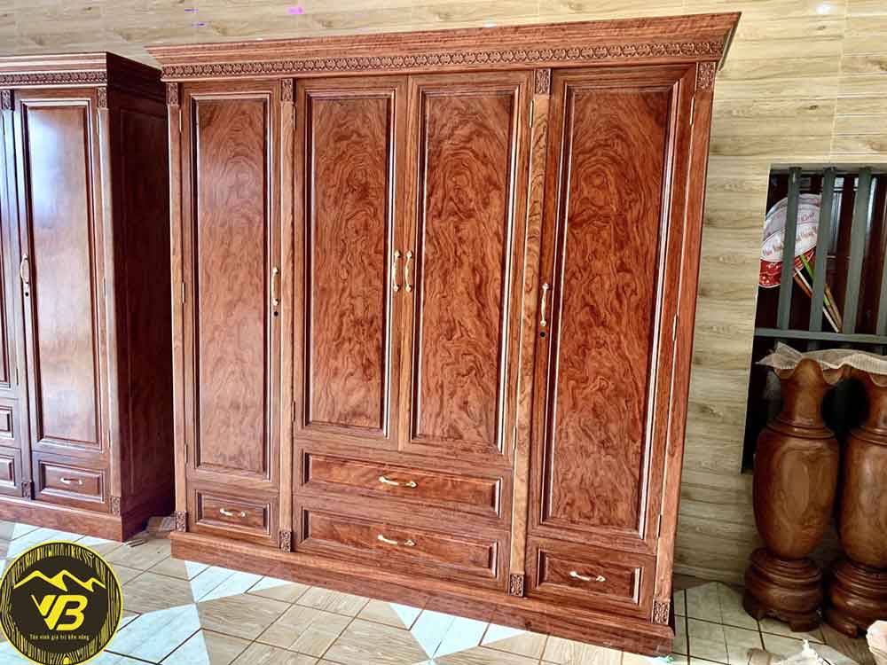 Tủ Quần Áo 4 cánh Gỗ Cẩm Lai GTB06 2