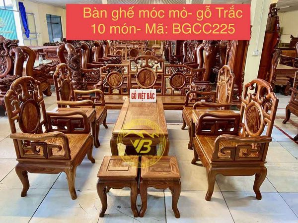 Bàn Ghế Móc Mỏ Gỗ Trắc Nam Phi (Cẩm Trắc Cẩm PadoSa) BGNK19 1