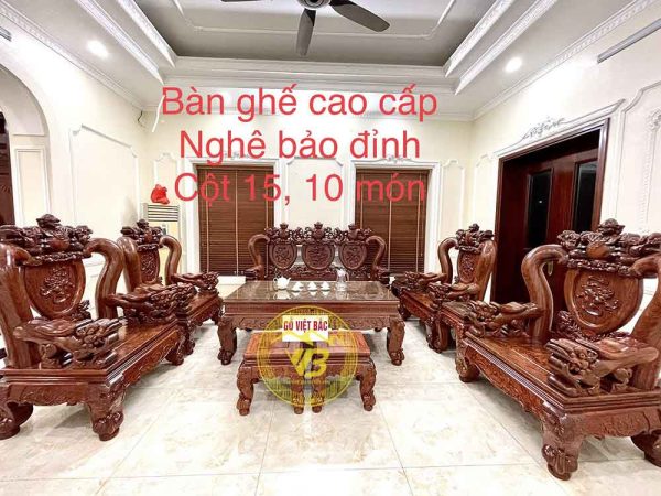 Bộ Bàn Ghế Nghê Bảo Đỉnh Gỗ Cẩm Lai BGNK21 1