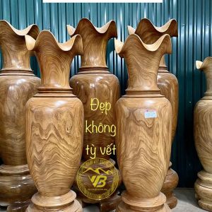 Đôi Lục Bình nguyên khối Gỗ Cẩm Vàng KLB281 1