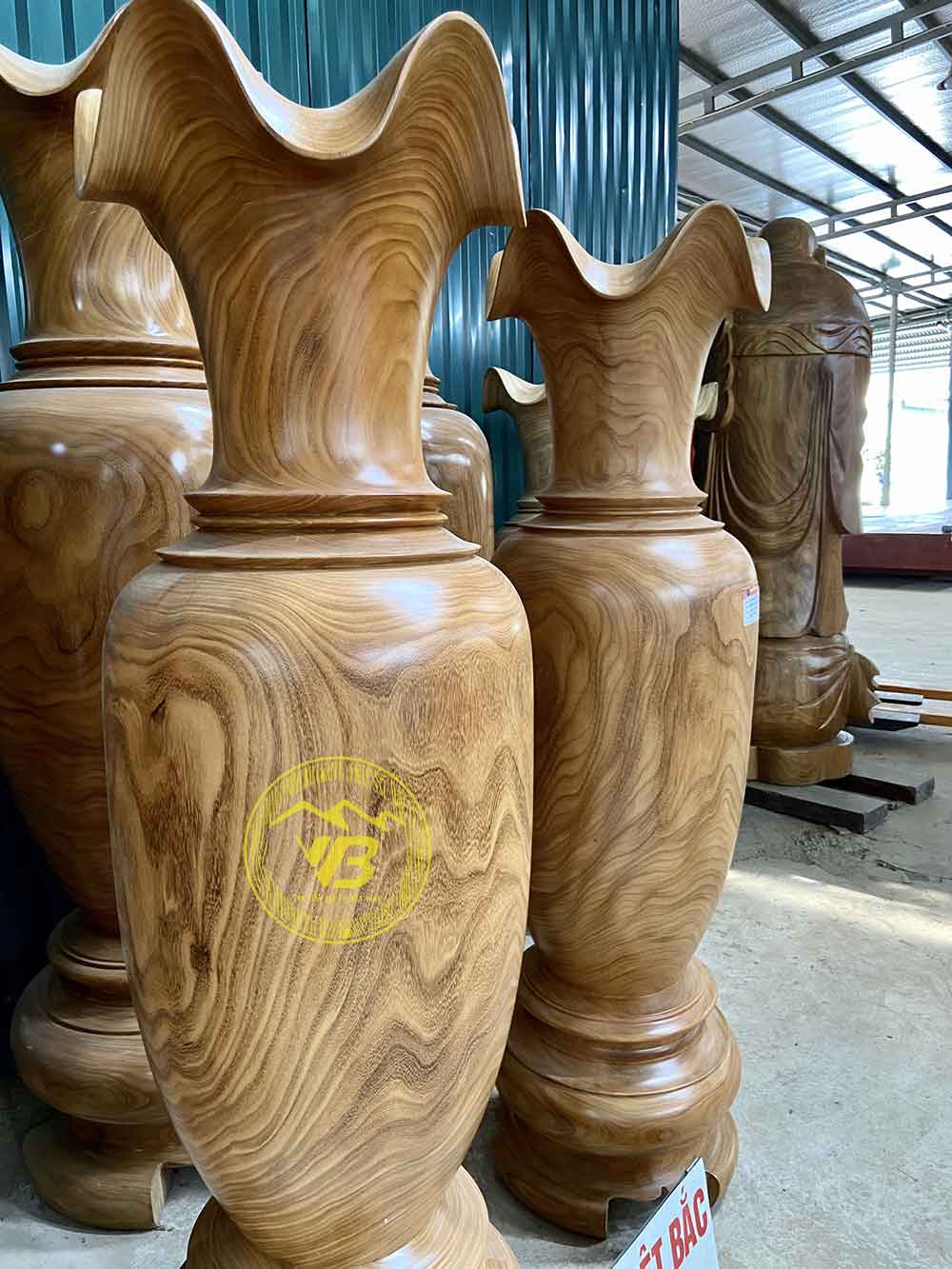 Đôi Lục Bình nguyên khối Gỗ Cẩm Vàng KLB281 2
