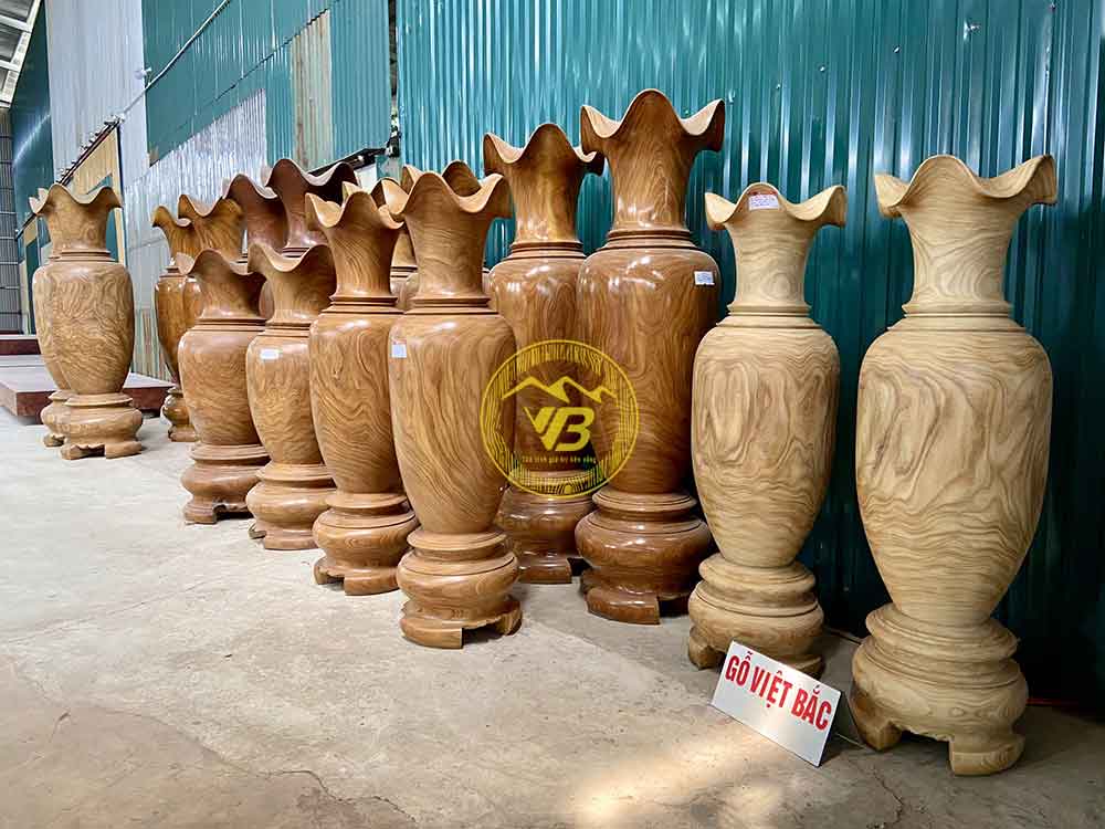 Đôi Lục Bình nguyên khối Gỗ Cẩm Vàng KLB281 3