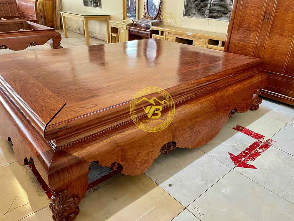 Sập Trơn Tứ Diện 1 Lá Cổ Liền Gỗ Cẩm Lai SGTC228 2