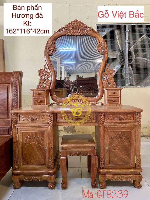 Bàn phấn hoa hồng Gỗ Hương đá GTB239 1