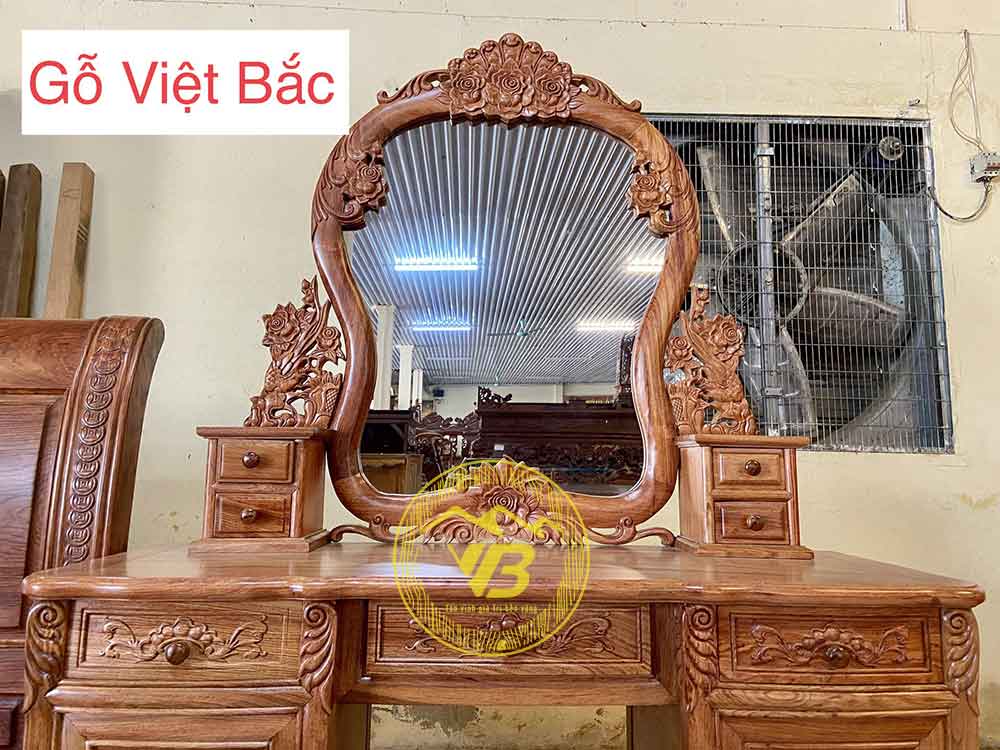 Bàn phấn hoa hồng Gỗ Hương đá GTB239 2