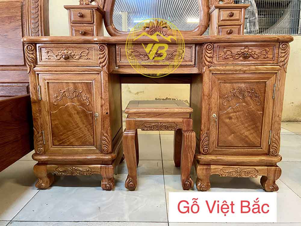 Bàn phấn hoa hồng Gỗ Hương đá GTB239 3