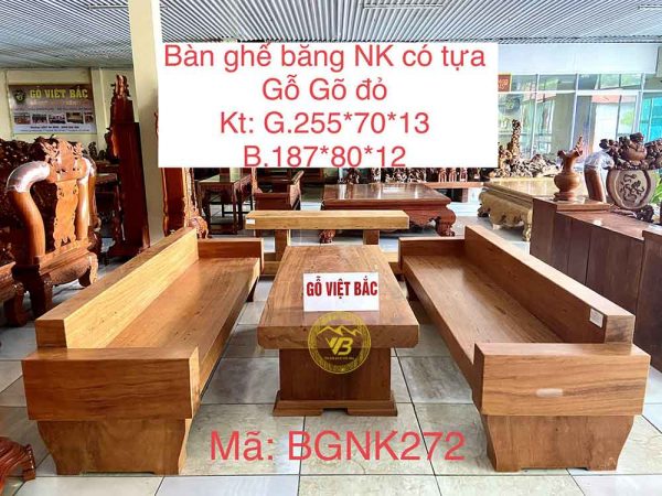 Bàn Ghế Nguyên Khối 2 Băng có Tựa BGNK272 1