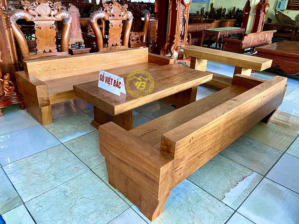 Bàn Ghế Nguyên Khối 2 Băng có Tựa BGNK272 3
