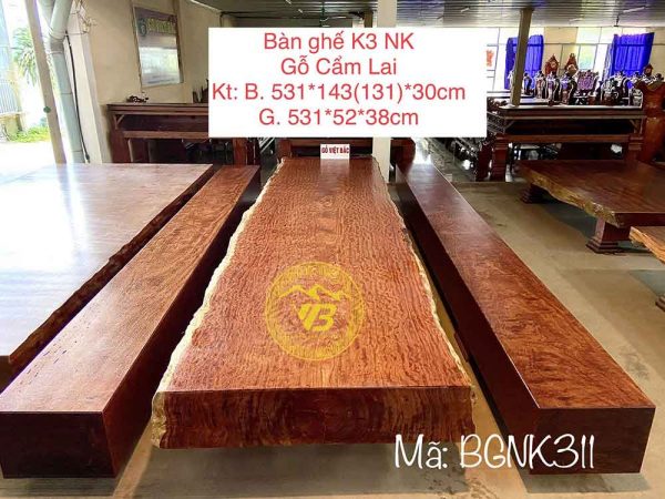 Bộ bàn ghế K3 nguyên khối Gỗ Cẩm Lai BGNK311 1