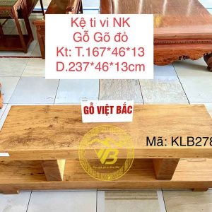 Kệ TiVi Nguyên Khối 2 tầng gỗ Gõ Đỏ KLB278 1