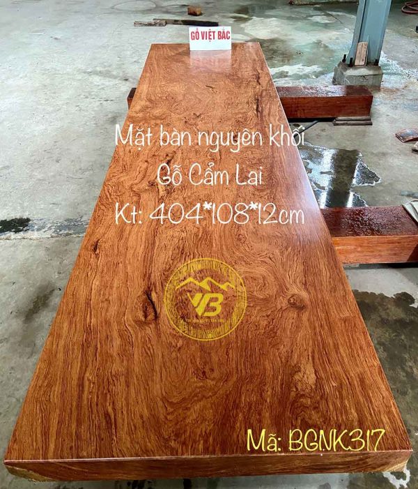 Mặt bàn nguyên khối Gỗ Cẩm Lai BGNK317 1