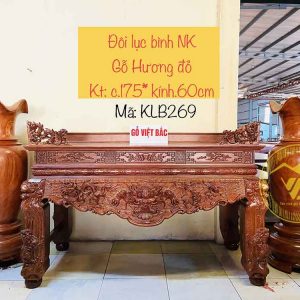 Đôi lục bình nguyên khối - Gỗ Hương đỏ KLB269 1