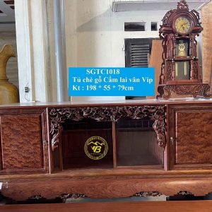 Tủ chè Phù Dung Chim Trĩ Gỗ Cẩm Lai 1