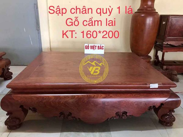 Sập Trơn chân quỳ 1 lá Gỗ Cẩm Lai SGTC216 1