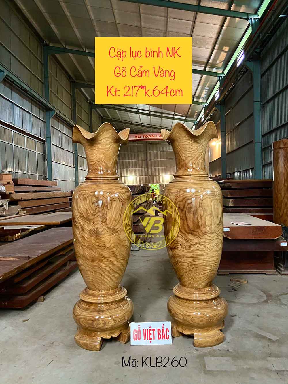Đôi Lục bình gỗ Cẩm Vàng KLB260 1