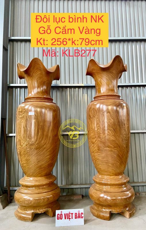 Cặp Lục bình gỗ Cẩm Vàng Siêu Khủng KLB277 1