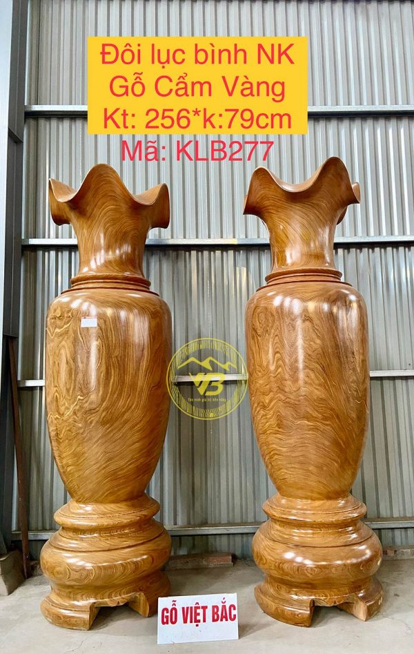 Cặp Lục bình gỗ Cẩm Vàng Siêu Khủng KLB277 1