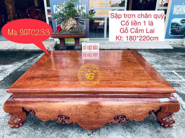 Sập Gỗ Trơn 1 Lá Liền Gỗ Cẩm Lai SGTC233 1