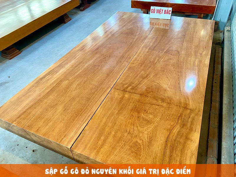 Sập gỗ nguyên khối gỗ gõ đỏ giá trị cách nhận biết 2