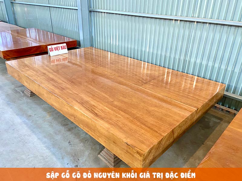 Sập gỗ nguyên khối gỗ gõ đỏ giá trị cách nhận biết 3