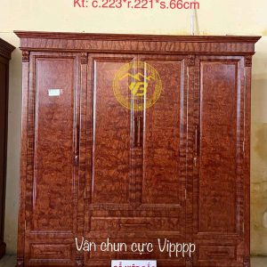 Tủ quần áo gỗ Cẩm Lai 4 cánh 3 buồng GTB248 1