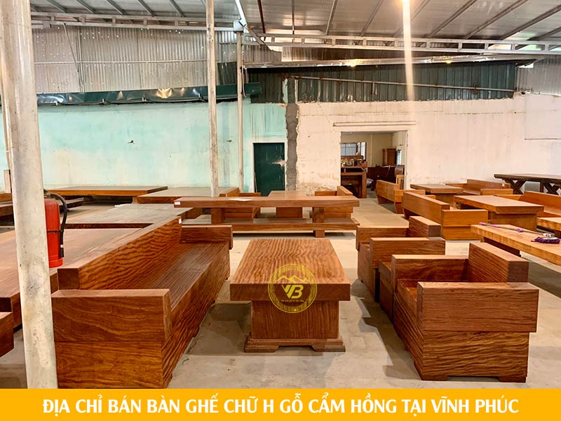 Địa chỉ bán Bàn ghế nguyên khối chữ H  gỗ Cẩm Hồng Vĩnh Phúc 1