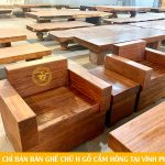 Địa chỉ bán Bàn ghế nguyên khối chữ H gỗ Cẩm Hồng Vĩnh Phúc