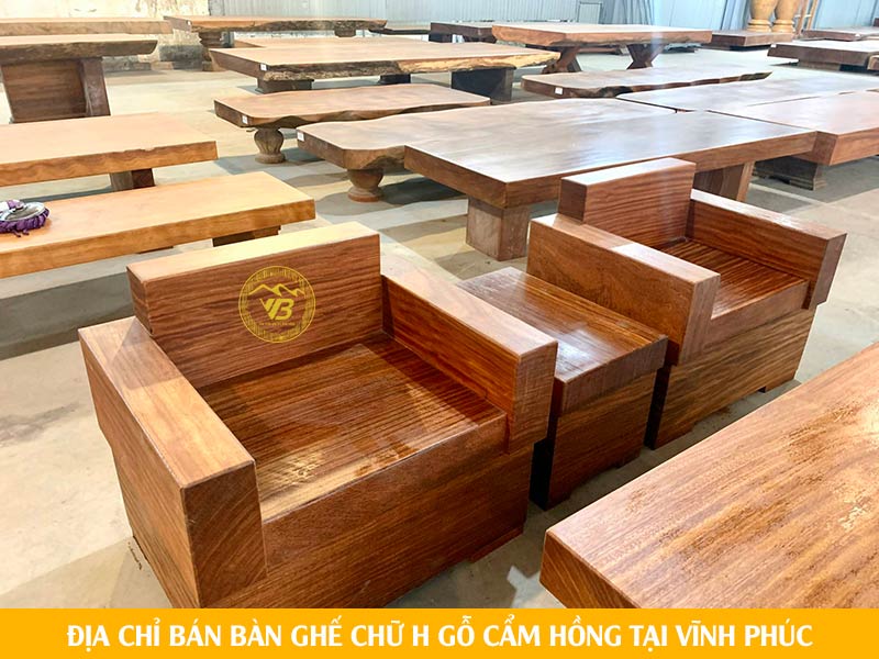 Địa chỉ bán Bàn ghế nguyên khối chữ H  gỗ Cẩm Hồng Vĩnh Phúc 2