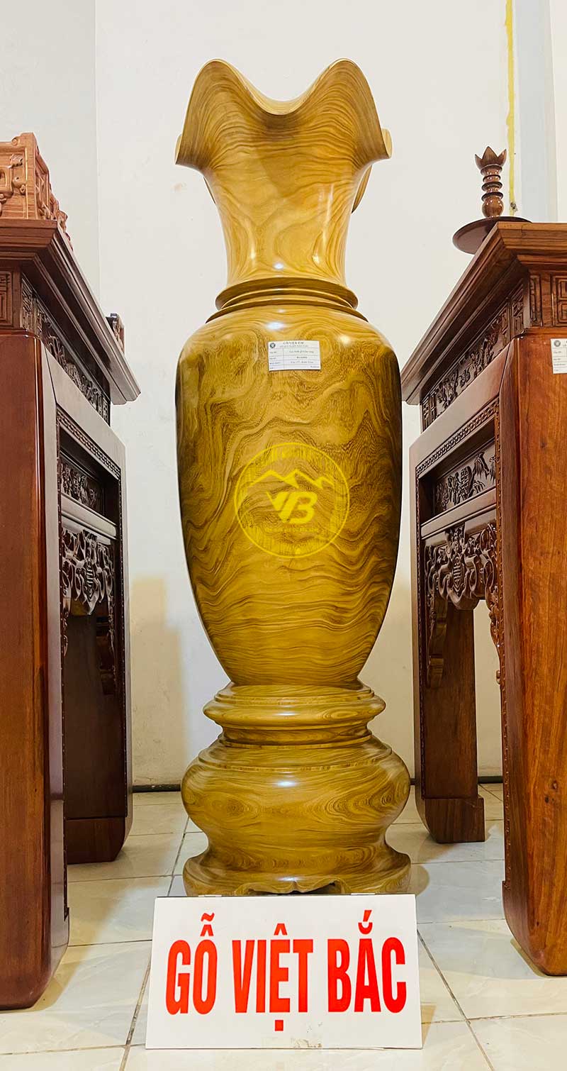 Lục bình nguyên khối gỗ Cẩm vàng KLB3007 2